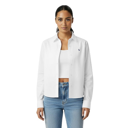 Bright White - Side - Jack Wills Womens-Ladies Classic Twill Long-Sleeved Shirt