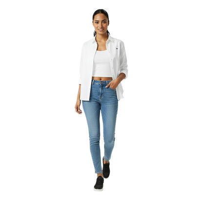Bright White - Lifestyle - Jack Wills Womens-Ladies Classic Twill Long-Sleeved Shirt