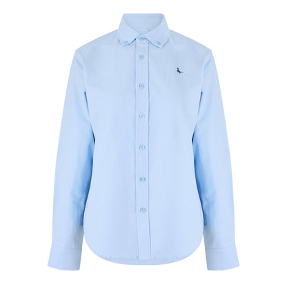 Brunnera Blue - Front - Jack Wills Womens-Ladies Classic Twill Long-Sleeved Shirt