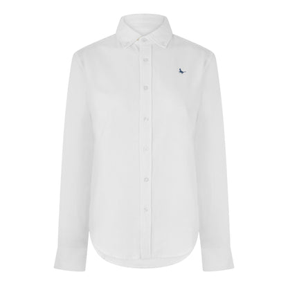 Bright White - Front - Jack Wills Womens-Ladies Classic Twill Long-Sleeved Shirt