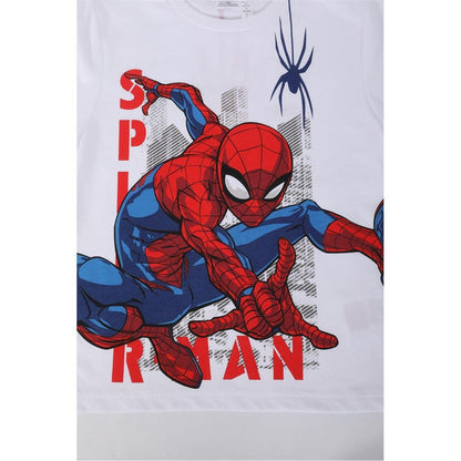 White-Red - Side - Spider-Man Childrens-Kids Graphic Short-Sleeved T-Shirt