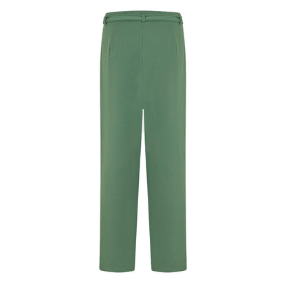 Duck Green - Back - Vila Womens-Ladies Viclva Plain Tie Belt Straight Trousers