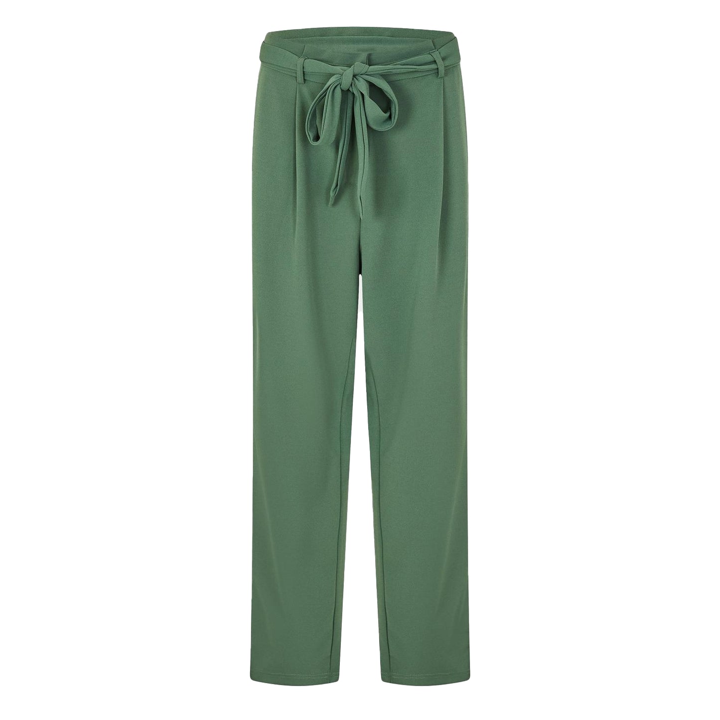 Duck Green - Front - Vila Womens-Ladies Viclva Plain Tie Belt Straight Trousers