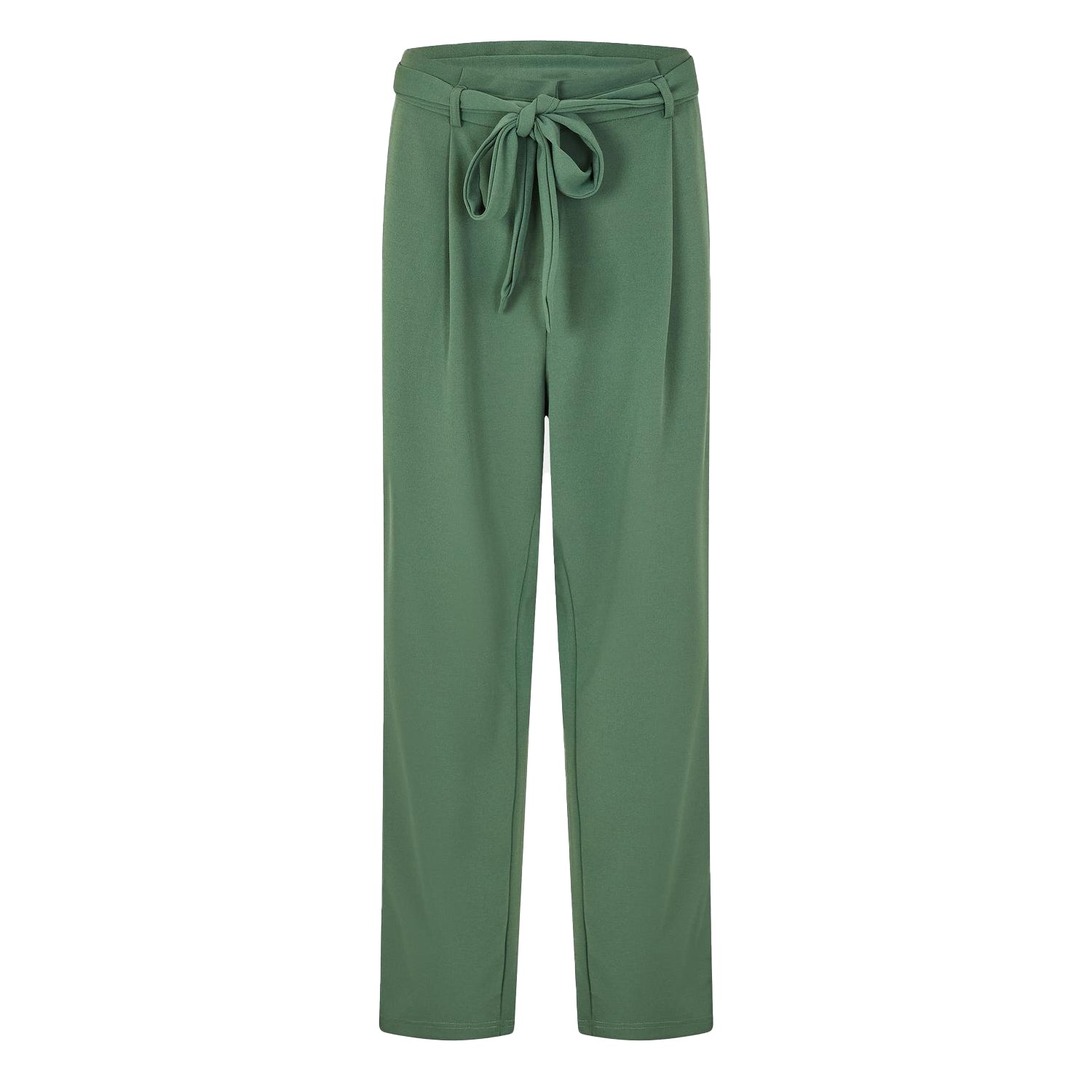 Duck Green - Front - Vila Womens-Ladies Viclva Plain Tie Belt Straight Trousers