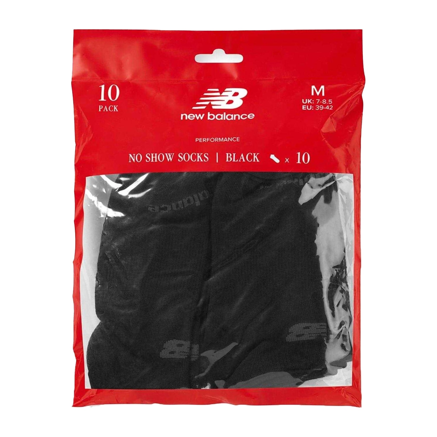 Black - Side - New Balance Unisex Adult Everyday No-Show Socks (Pack of 10)