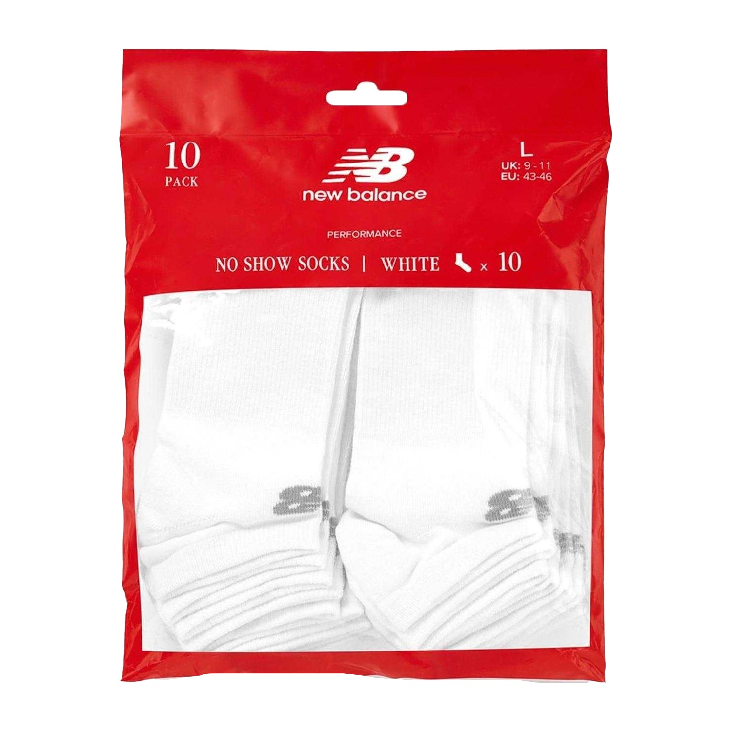 White - Side - New Balance Unisex Adult Everyday No-Show Socks (Pack of 10)