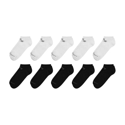 White-Black - Front - New Balance Unisex Adult Everyday No-Show Socks (Pack of 10)