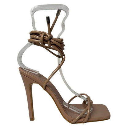 Mocha - Lifestyle - Chic Womens-Ladies Leather High Heels