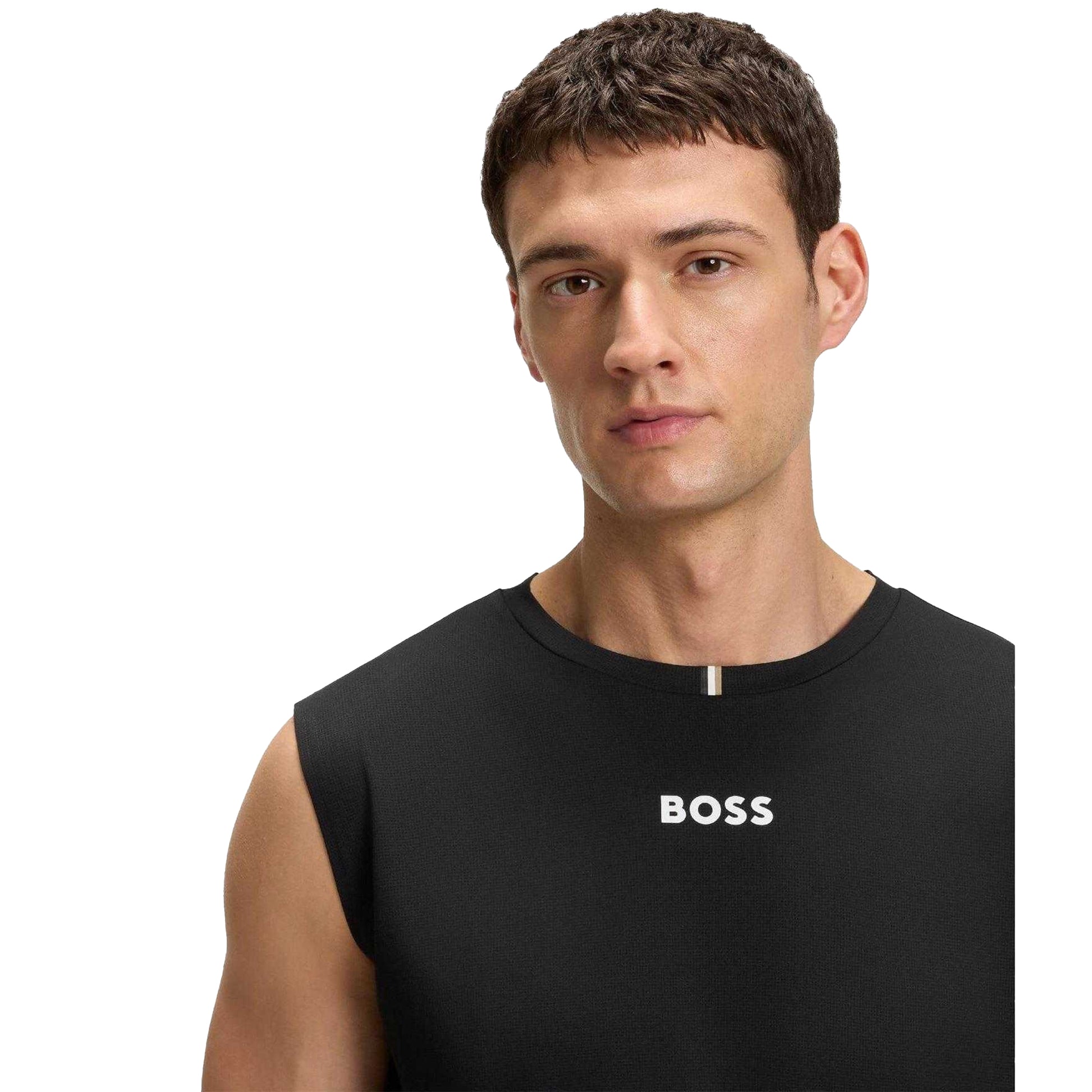 Black - Side - Boss Mens Active Quick Dry Tank Top