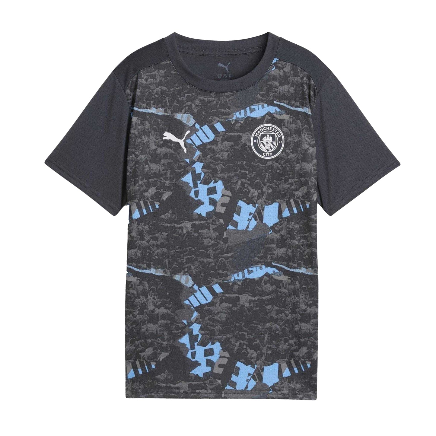 Cool Grey - Front - Puma Childrens-Kids Prematch 24-25 Manchester City FC Football Shirt