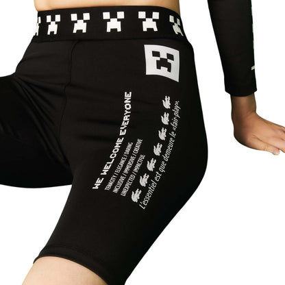 Black - Lifestyle - Lacoste Womens-Ladies Live X Minecraft Biker Shorts
