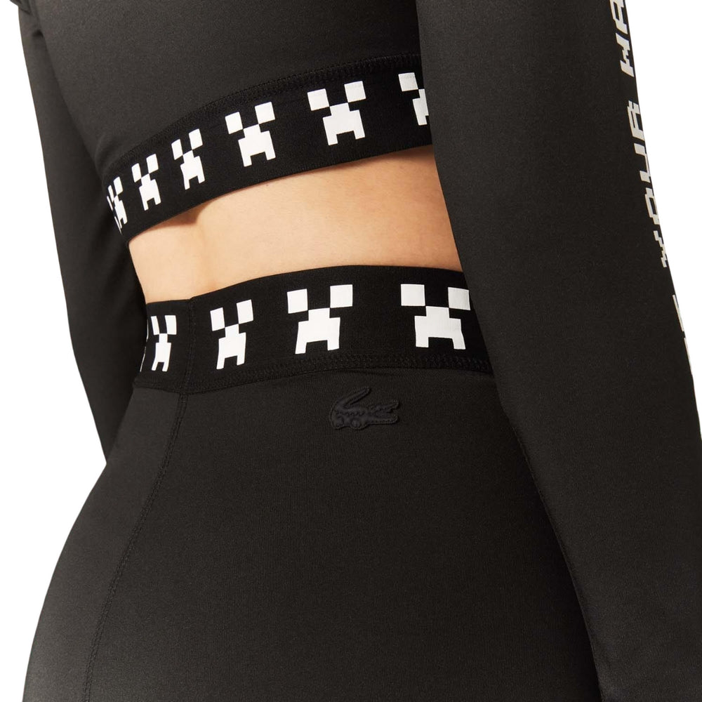 Black - Pack Shot - Lacoste Womens-Ladies Live X Minecraft Biker Shorts