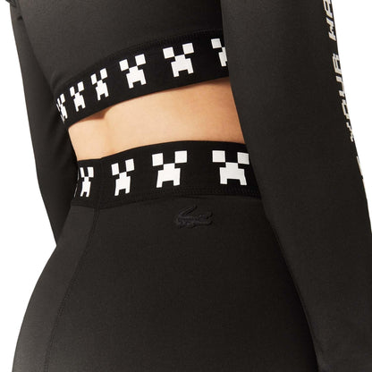 Black - Pack Shot - Lacoste Womens-Ladies Live X Minecraft Biker Shorts
