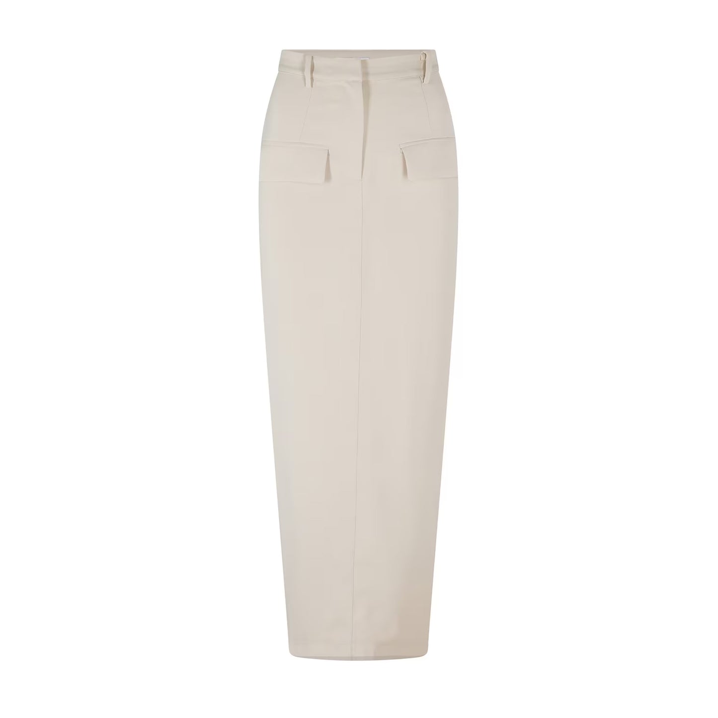 Oat - Front - Odd Muse Womens-Ladies Front Slit Fitted Maxi Skirt
