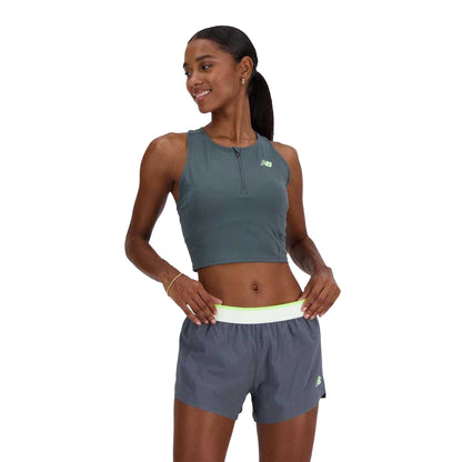 Grey - Lifestyle - New Balance Womens-Ladies Fitted Racing Tank Top