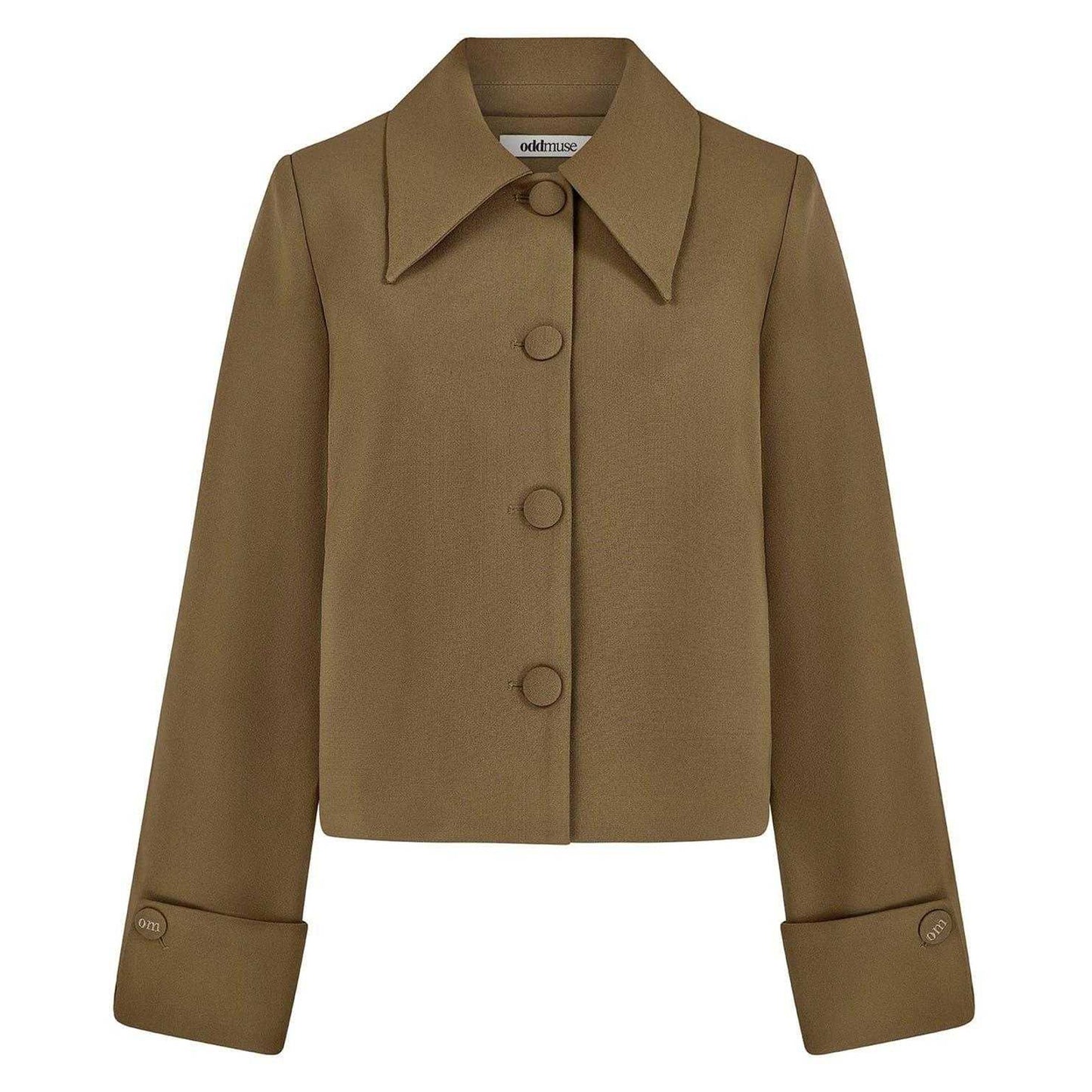 Olive - Front - Odd Muse Womens-Ladies Plain Relaxed Fit Jacket