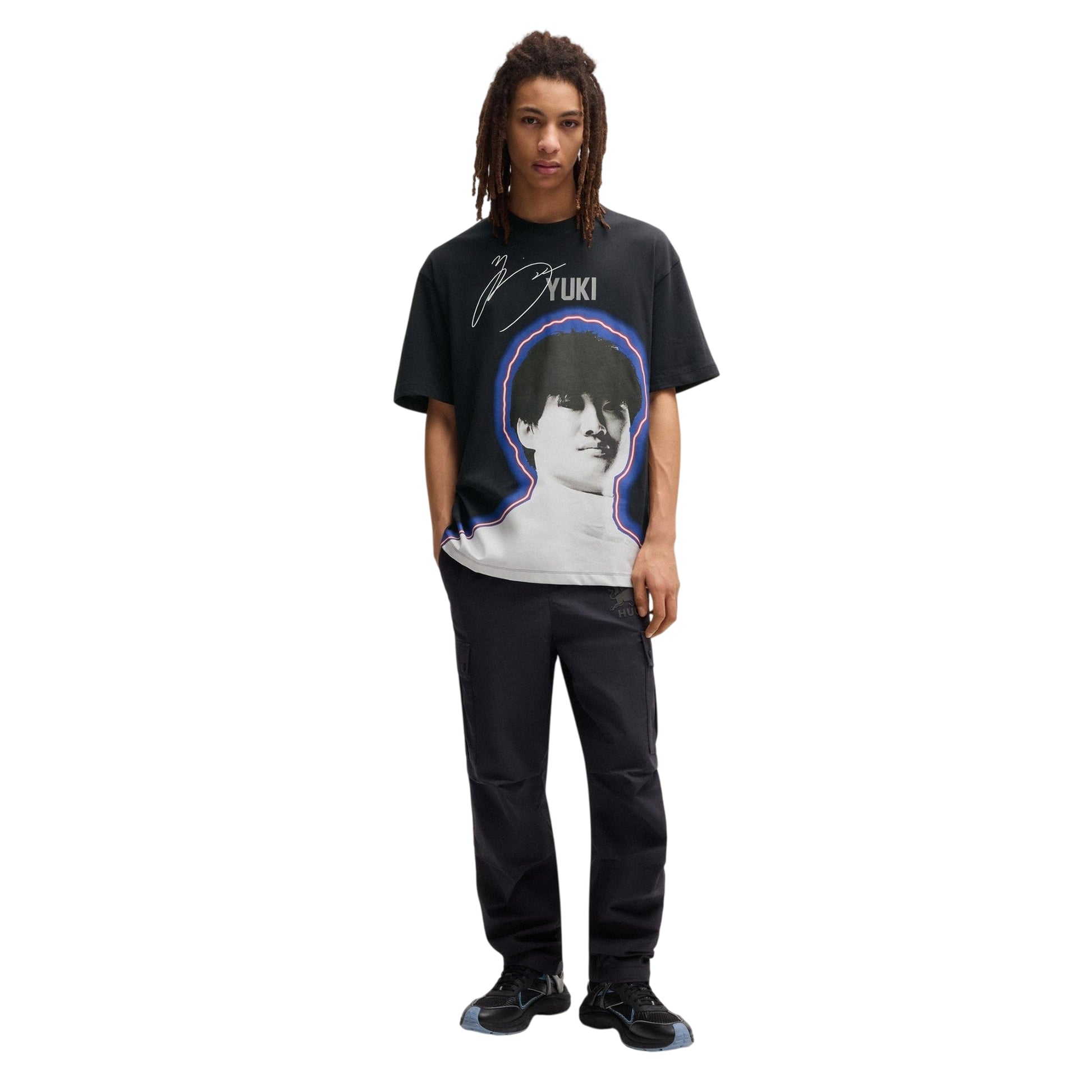 Black - Lifestyle - Hugo Mens Yuki Tsunoda Graphic Print T-Shirt