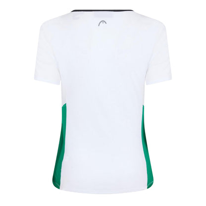 White-Green - Side - Head Womens-Ladies Technical T-Shirt