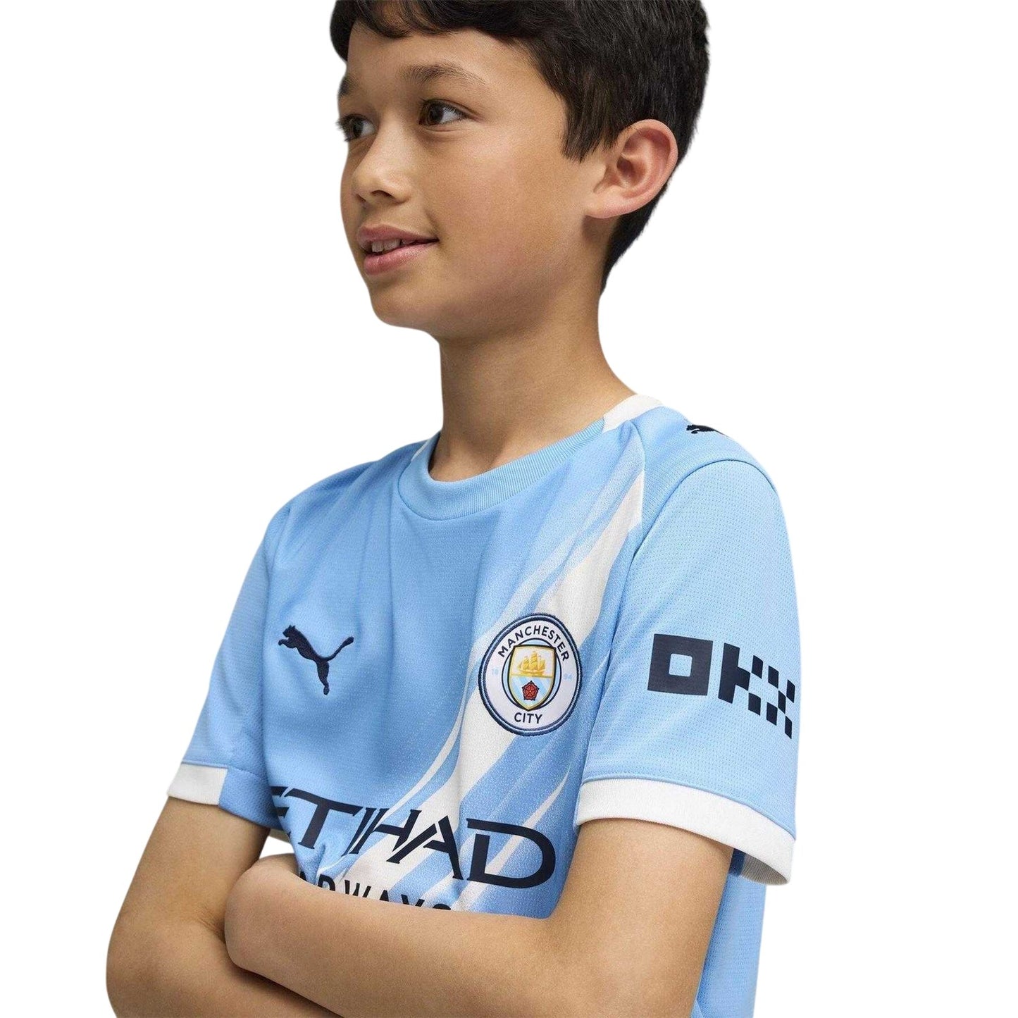 Blue - Side - Puma Childrens-Kids 2025-2026 Manchester City FC Home Shirt
