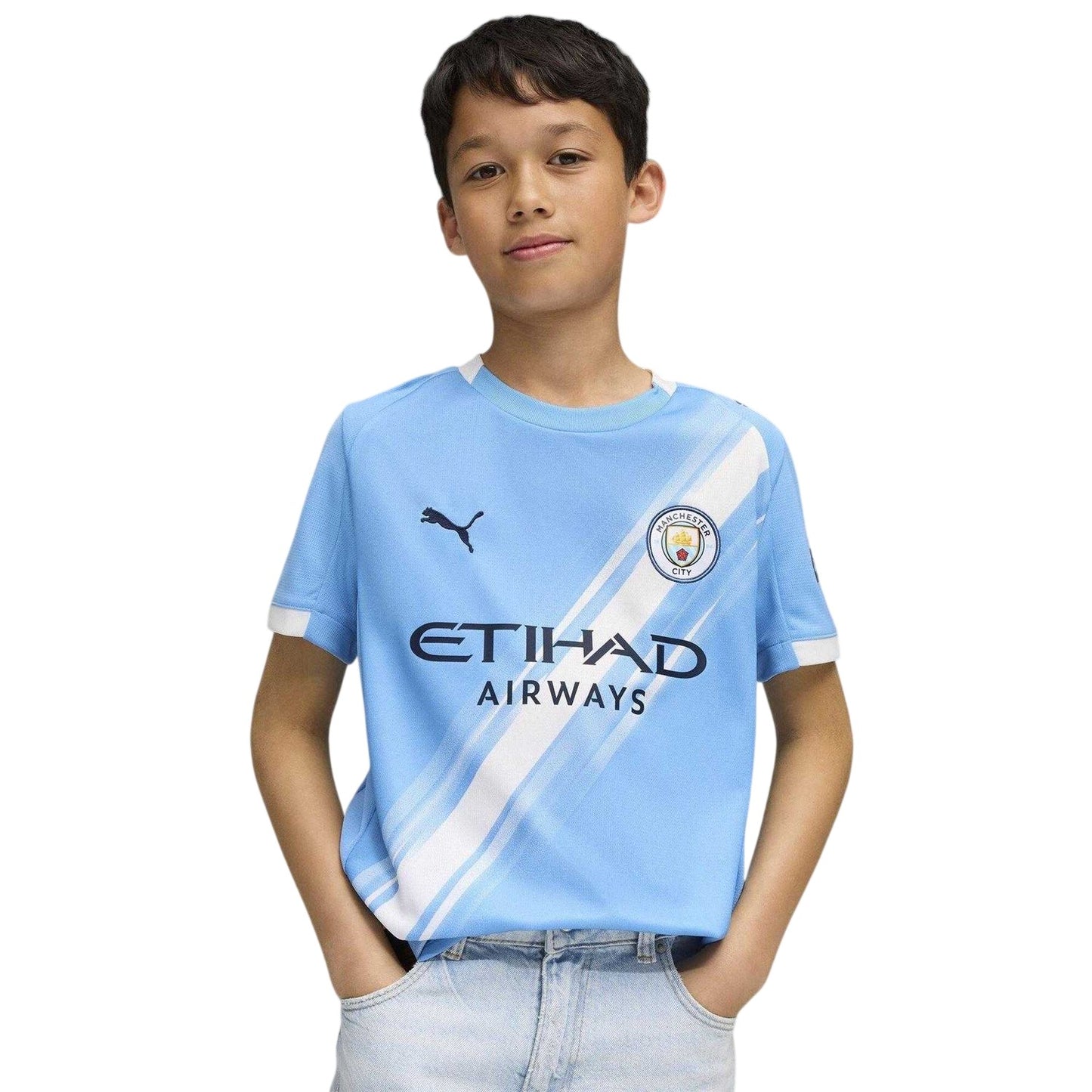Blue - Lifestyle - Puma Childrens-Kids 2025-2026 Manchester City FC Home Shirt