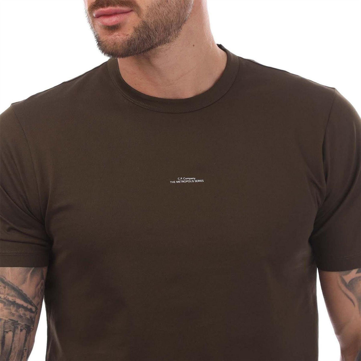 Green - Side - C.P. Company Mens Metropolis Series Logo T-Shirt