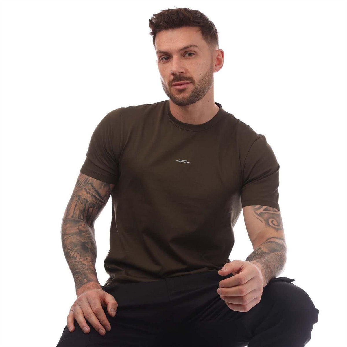 Green - Lifestyle - C.P. Company Mens Metropolis Series Logo T-Shirt