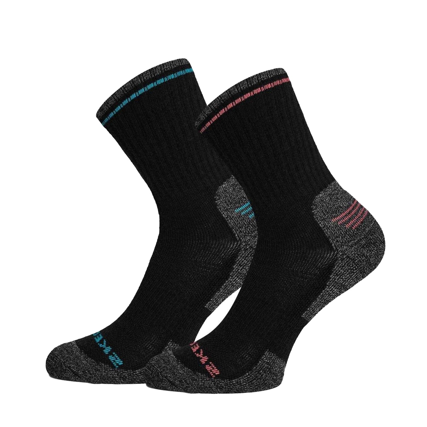 Black - Back - Skechers Mens Walking Crew Socks (Pack of 2)