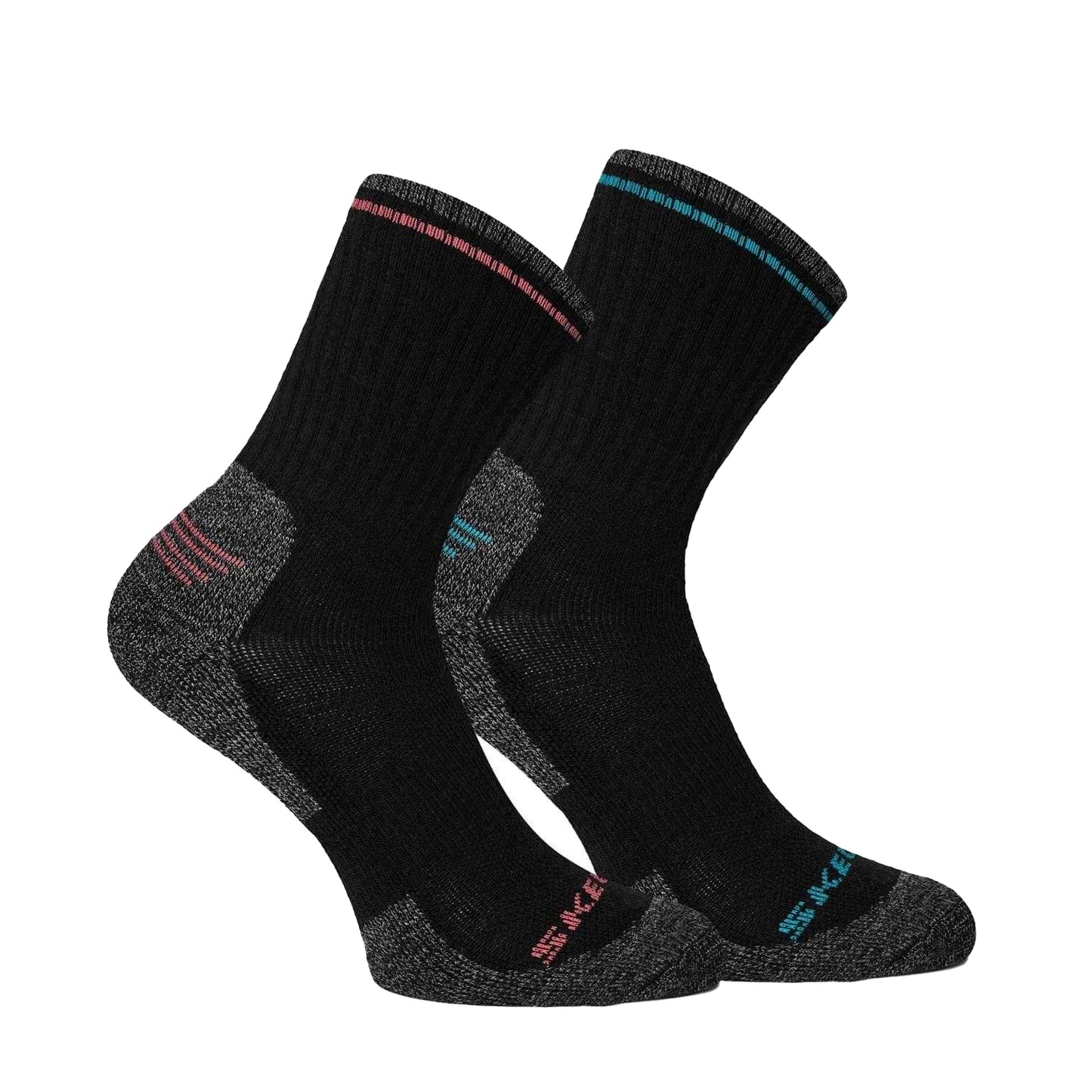 Black - Front - Skechers Mens Walking Crew Socks (Pack of 2)