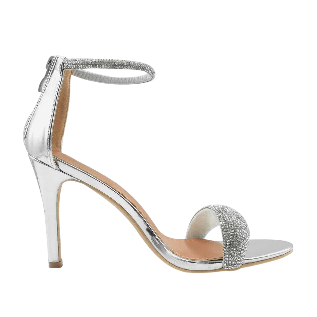Silver - Front - Where´s That From Womens-Ladies Diamante Sandals