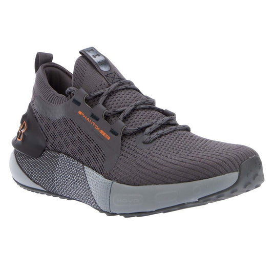 Grey - Front - Under Armour Mens Hovr Phantom 3 Running Shoes