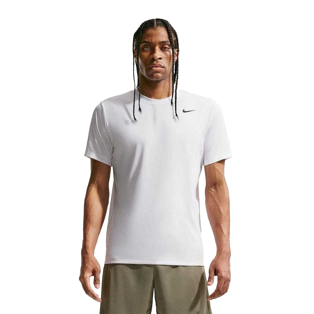 White - Front - Nike Mens Swoosh Flex Performance T-Shirt