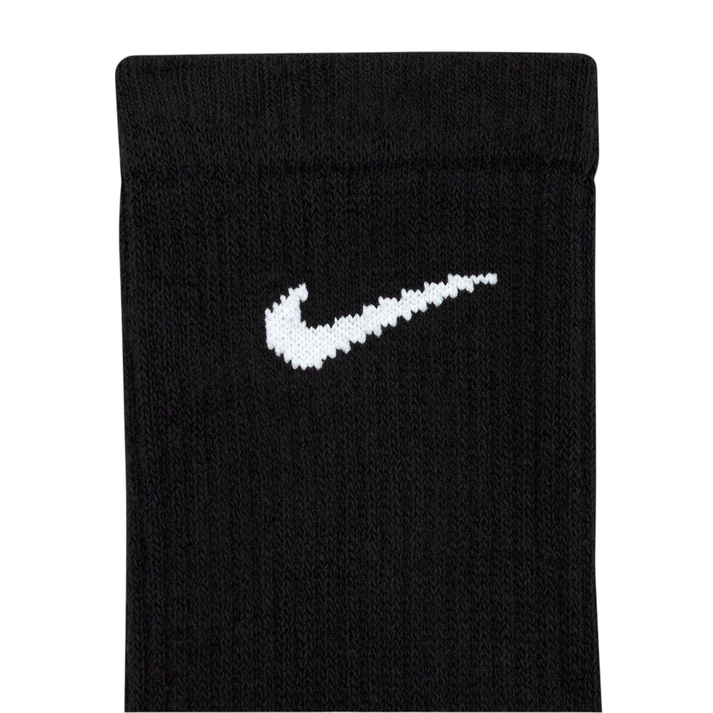 Black-White - Side - Nike Mens Cotton Blend Crew Socks (Pack of 3)