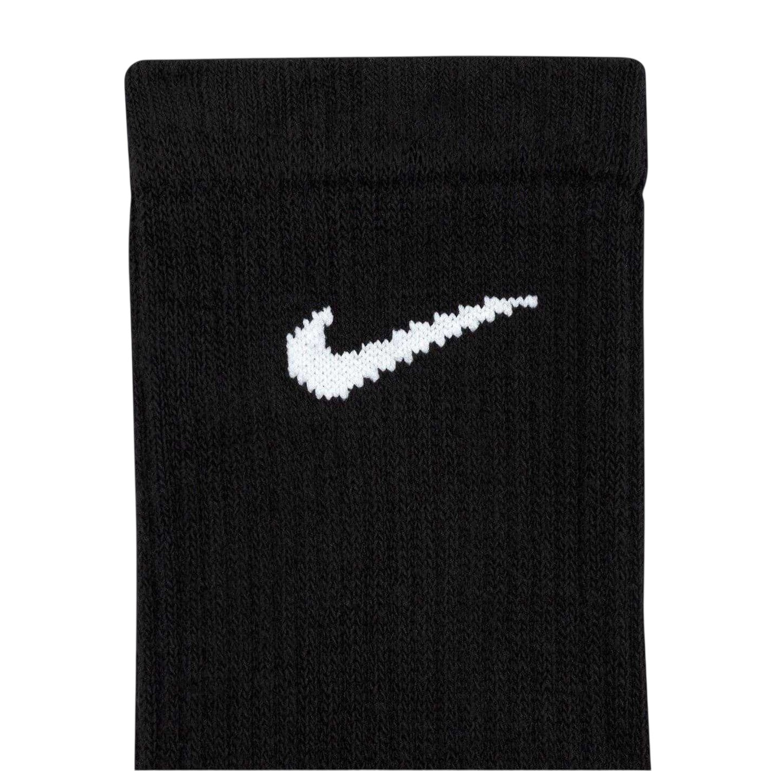 Black-White - Side - Nike Mens Cotton Blend Crew Socks (Pack of 3)