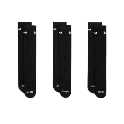 Black-White - Front - Nike Mens Cotton Blend Crew Socks (Pack of 3)