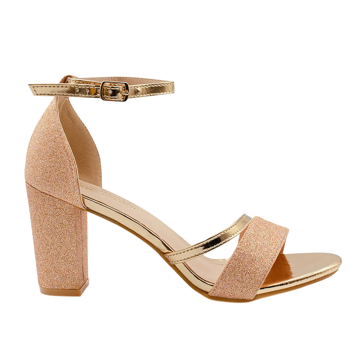 Rose Gold - Front - Where's That From Womens-Ladies Perla Sandals