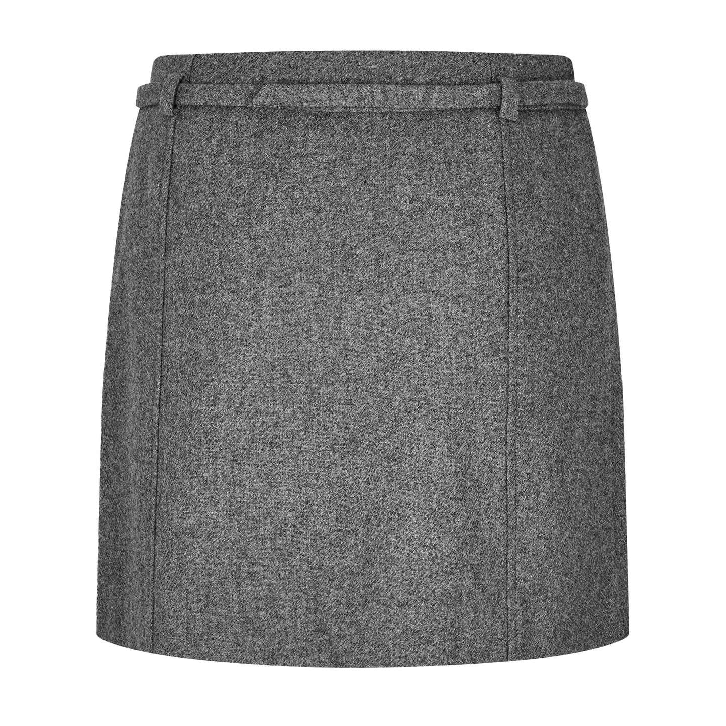 Grey Melange - Back - Edited Womens-Ladies Lexa Wool Blend Mini Skirt