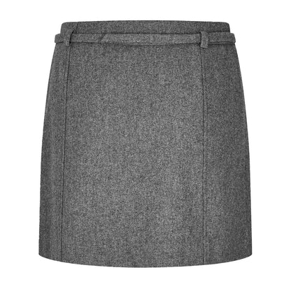 Grey Melange - Back - Edited Womens-Ladies Lexa Wool Blend Mini Skirt