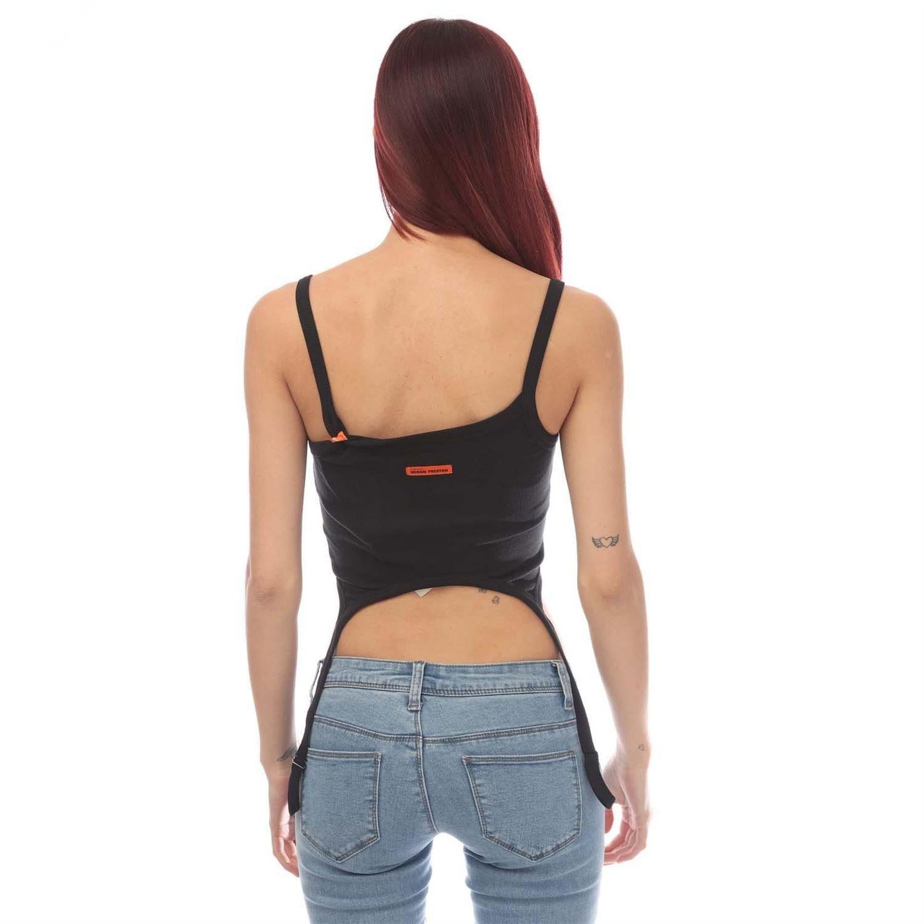Black - Back - Heron Preston Womens-Ladies Slim Sleeveless Tank Top