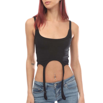 Black - Side - Heron Preston Womens-Ladies Slim Sleeveless Tank Top