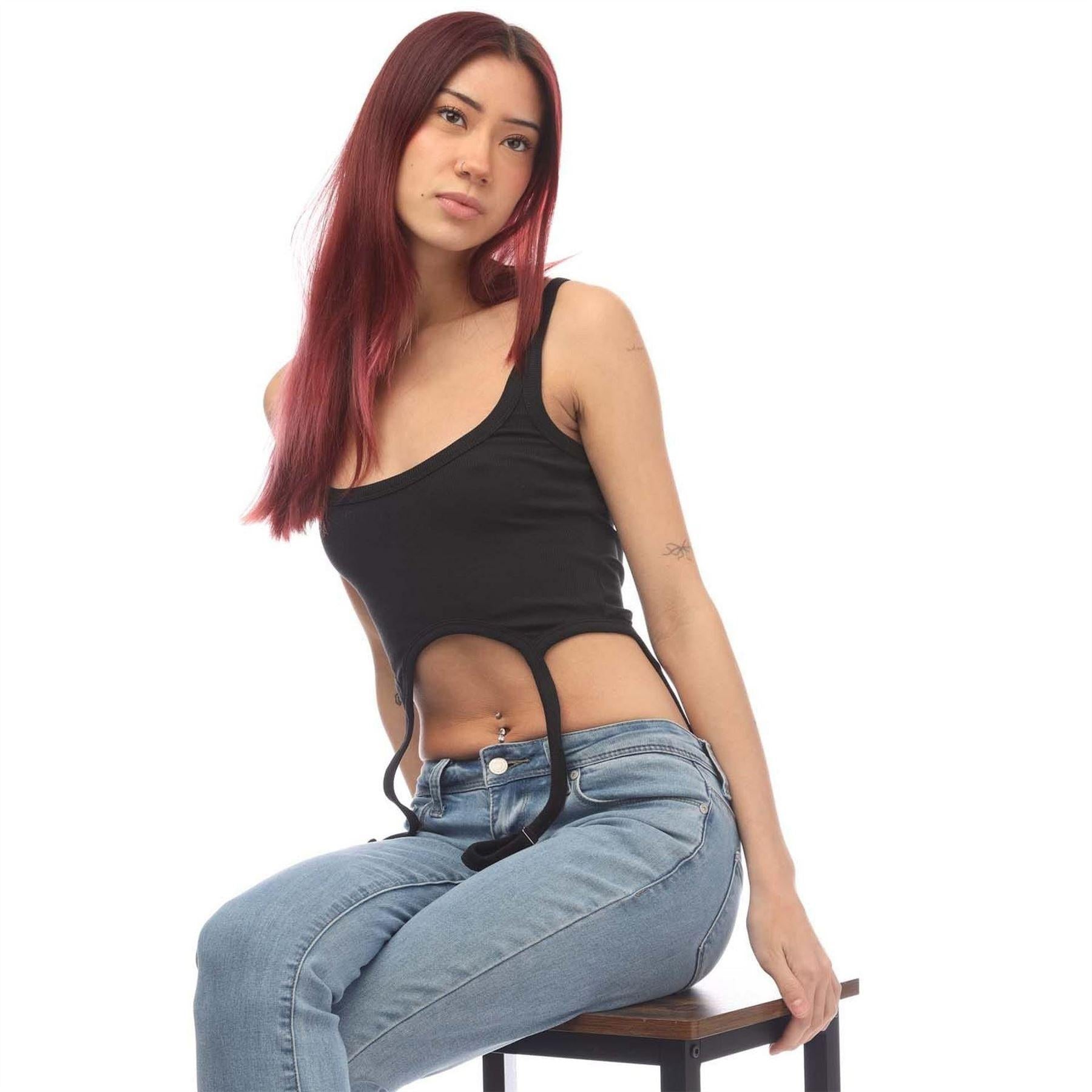 Black - Lifestyle - Heron Preston Womens-Ladies Slim Sleeveless Tank Top