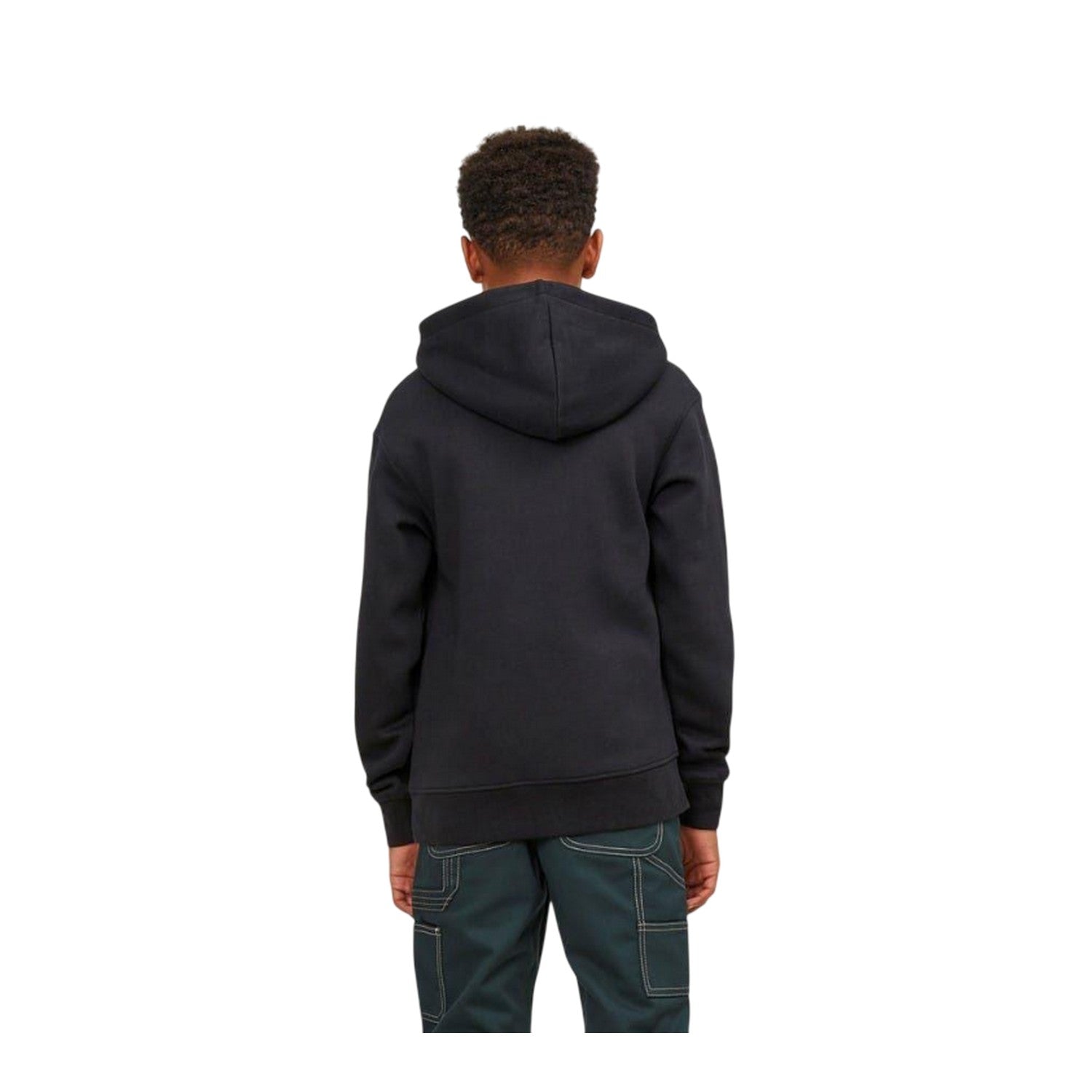 Black - Back - Jack And Jones Boys Vester Lettering Hoodie