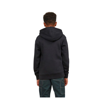 Black - Back - Jack And Jones Boys Vester Lettering Hoodie