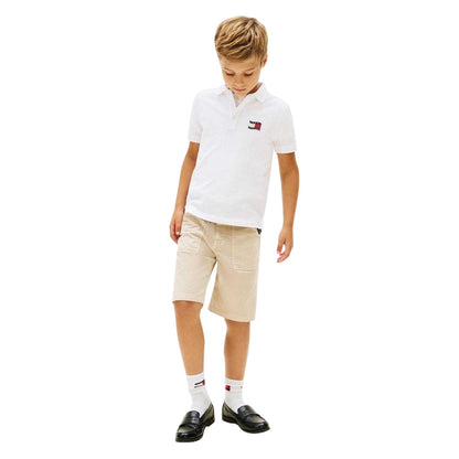 White - Lifestyle - Tommy Hilfiger Childrens-Kids Flag Polo Shirt