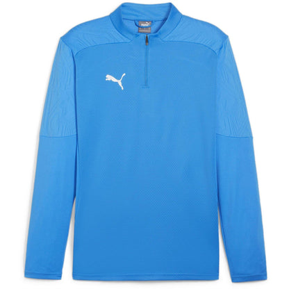 Blue - Front - Puma Mens TeamFinal Quarter Zip Training Fleece Top