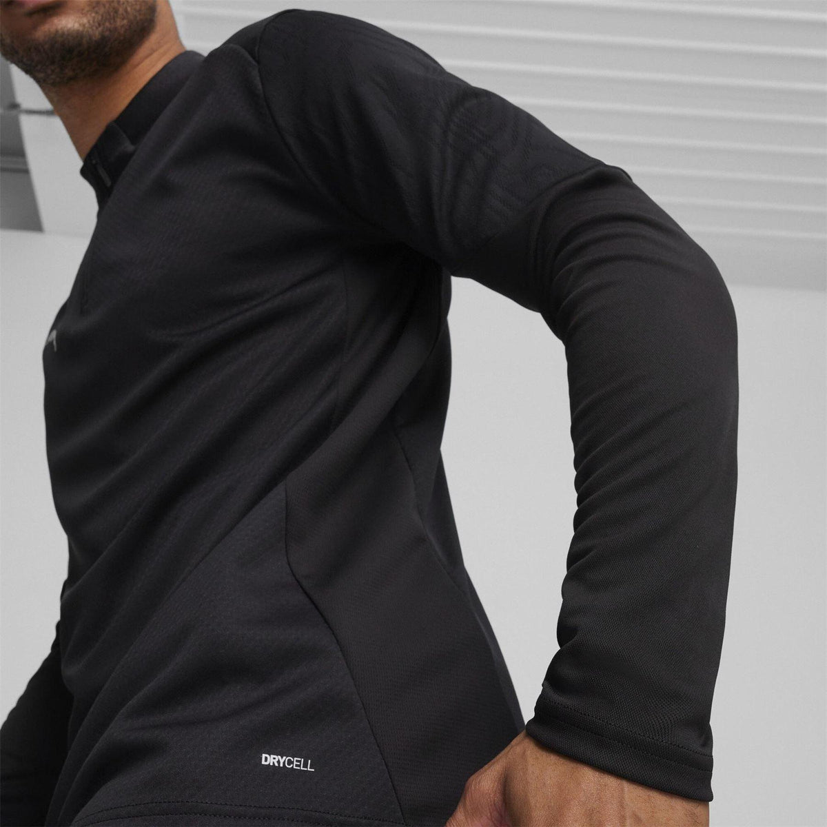 Black - Pack Shot - Puma Mens TeamFinal Quarter Zip Training Fleece Top