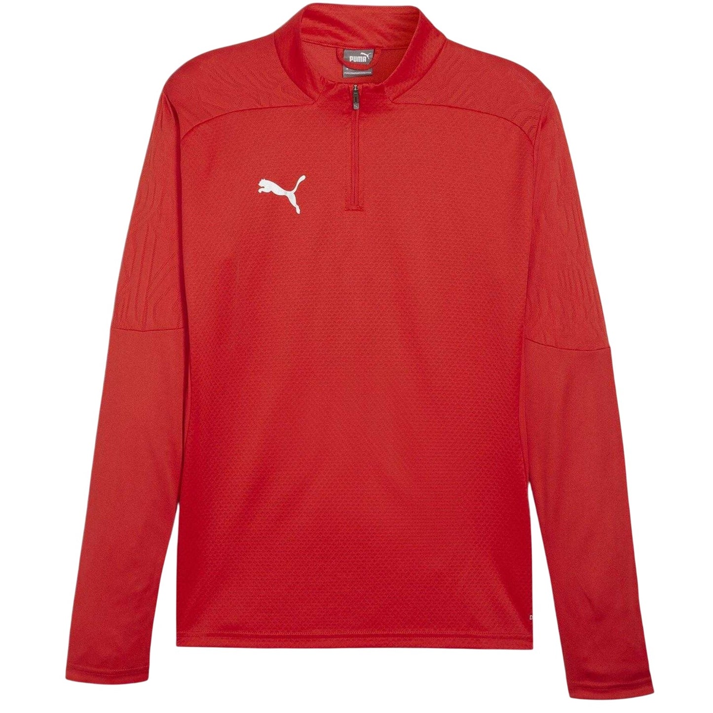 Red - Front - Puma Mens TeamFinal Quarter Zip Training Fleece Top
