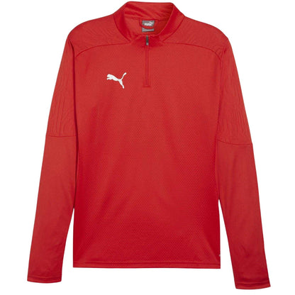 Red - Front - Puma Mens TeamFinal Quarter Zip Training Fleece Top