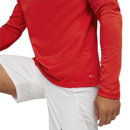 Red - Side - Puma Mens TeamFinal Quarter Zip Training Fleece Top