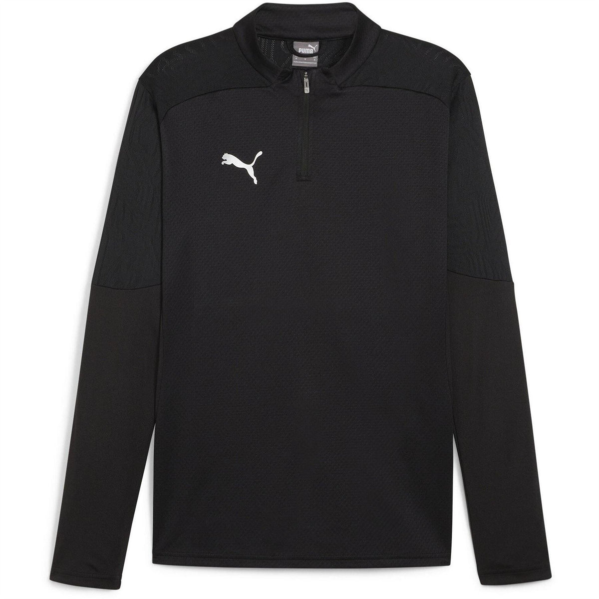 Black - Front - Puma Mens TeamFinal Quarter Zip Training Fleece Top