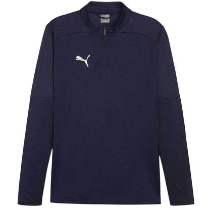 Navy - Front - Puma Mens TeamFinal Quarter Zip Training Fleece Top